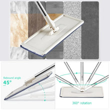 Flat Squeeze Mop with Bucket Easy Wring Multi Purpose Floor Cleaning Wet Dry Use Microfiber Pad for Hardwood and Laminate