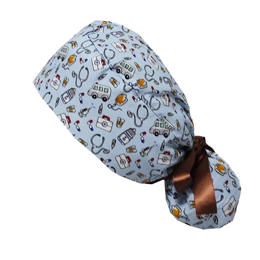Unisex Dental Dentist Hat Vet Lab Pet Shop Scrubs Hat Nurse Medical Work Hat Surgical Cap Clinic Nursing Cap Nurse Scrub Cap