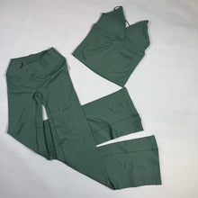 Yoga Twist V Crossover  Set High Waist Seamless Top Vision Flares Bootcut Leggings No Front Seam Flare Pants  Pilates Workout