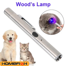 365 UV Veterinary Wood Lamp Pet Fungus Detection Waterproof Flashlight Skin Ultraviolet Light Cat Moss Tinea Light Black Mirror