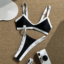 Black White Contrast Swimwear Micro Bandeau Bikinis Sets Sexy Swimsuit Women 2026 High Cut Bathing Suit Biquinis Bikini Dames