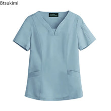Elastic Quick-dry Medical Work Clothes Tops Dentist Veterinary Work Uniform Unisex Healthcare Nurse Clothing Scrun Women Mens
