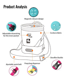 Truelove Adjustable Dog Poop Bag Dispenser Solid Training Waist Puppy Toy Accessory Storage Holder Versatile Travel Tool TLT2052