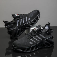 Men's Fashion Versatile Comfortable Lace-up Sports Casual Shoes, Mesh Shoes, Simple Striped All-Season Thick-Soled Trendy Sports