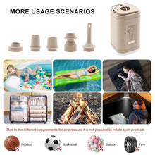 3 in 1 Mini Electric Inflatable Pump with Lights Wireless Air Compressor Inflate Deflate Air Pumps for Hiking Camping Equipment