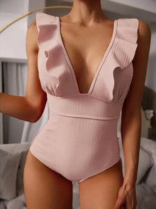 Ruffled One Piece Swimsuit Women Monokini Beachwear 2026