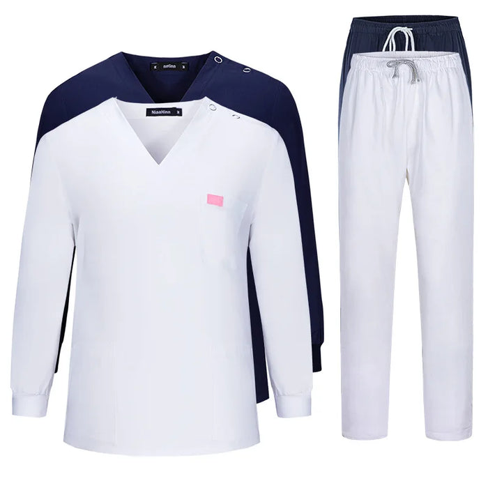 Long Sleeve Medical Uniforms Women Men Scrubs Sets Hospital Surgery Suits Doctors Nurses Accessorires Dental Clinic Work Clothes