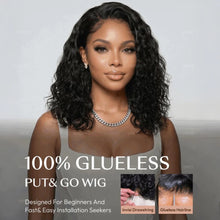 UNice Bye-Bye Slip™ 6X4 Minimalist Lace "C" Side Part Loose Wavy Bob Wig 220% Density Human Hair Glueless Wigs