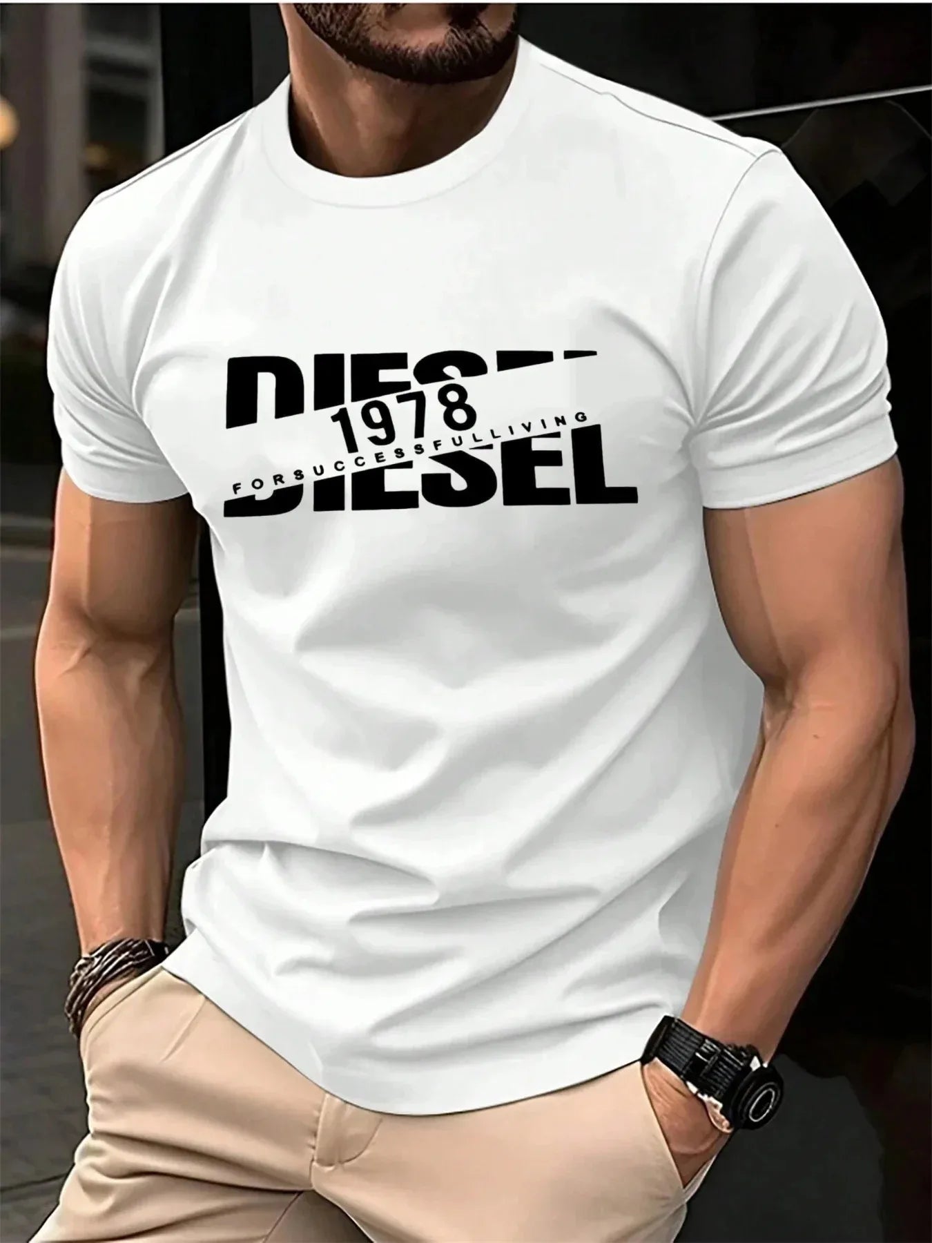 New Trend Polyester Short Sleeve Tee For Men And Women Black