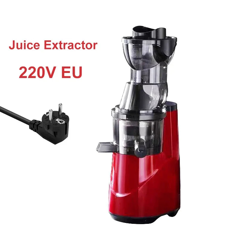 220V Cold Press Juicer Home Slag Separation Ginger Fruit Vegetable Juice Extractor Multifunctional Fruit Slow Juicer Automatic