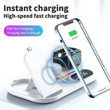 5 in 1 Wireless Charging Station for Apple Devices 15W Fast Alarm Clock LED Light Charger Stand for iPhone Watch AirPods Desktop
