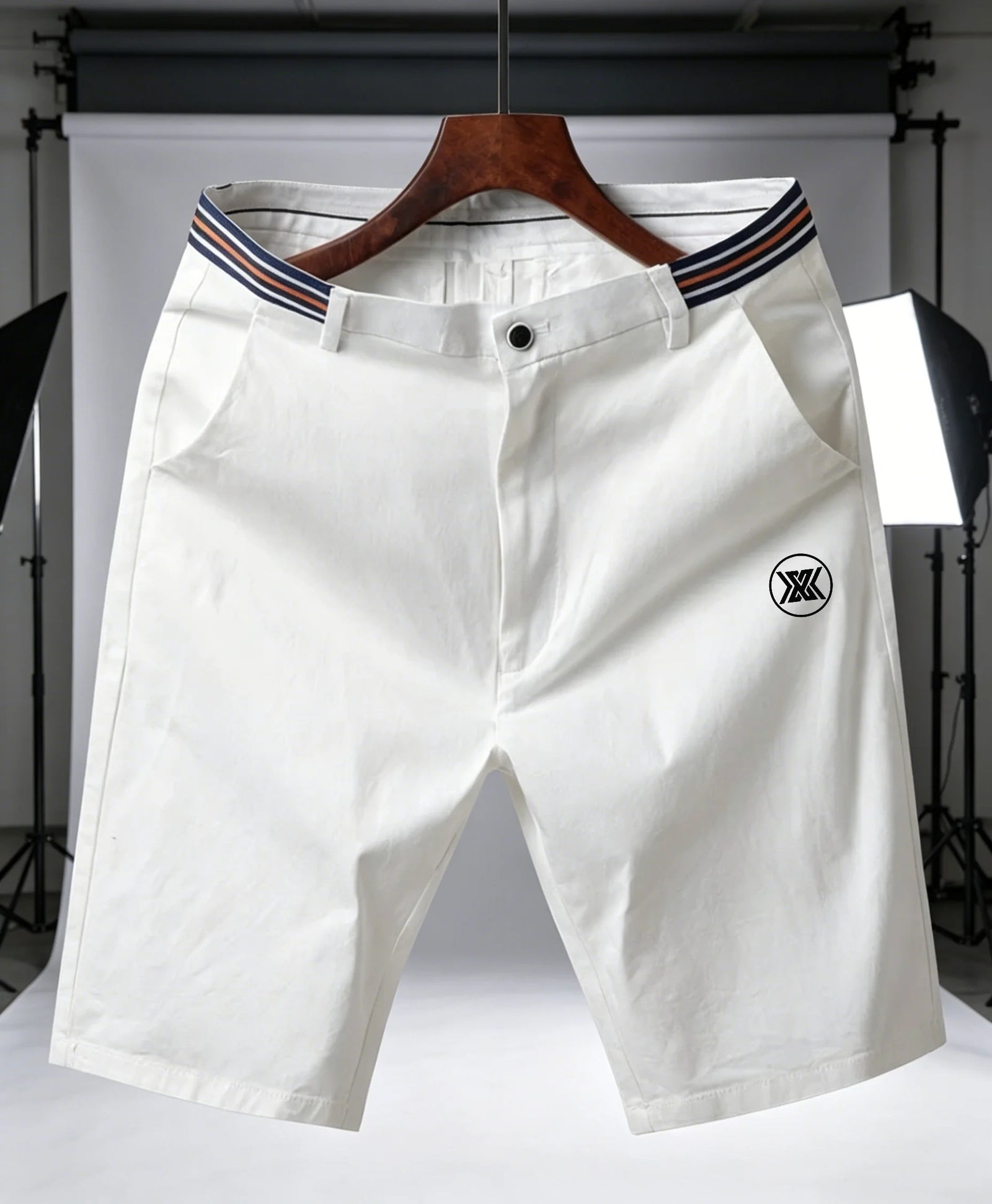 Summer Men's Cotton Golf Shorts Loose Fit Breathable Casual