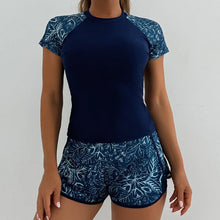 Women's Swimsuit Tankini Set Female Short Sleeve Swimwear 2025 Surfing Sports Pool Beachwear Two-Piece Bathing Suits With Shorts