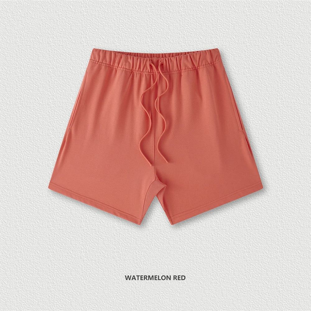 ZODF 2025 Summer Men Heavy Weight 425gsm Cotton Shorts Unisex Women Loose High Street Comfortable Solid Pants Streetwears HY0495