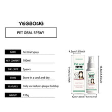 Pet Oral Spray for Dogs Cats Fresh Breath Clean Teeth Remove Plaque Tartar No Rinsing Bad Smell Mouth Harmless Healthy Care