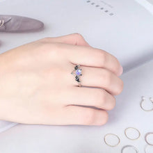 Romantic Angel and Demon Wings Couple Rings For Women Goth Fashion Moonstone Adjustable Opening Finger Men's Ring Party Jewelry