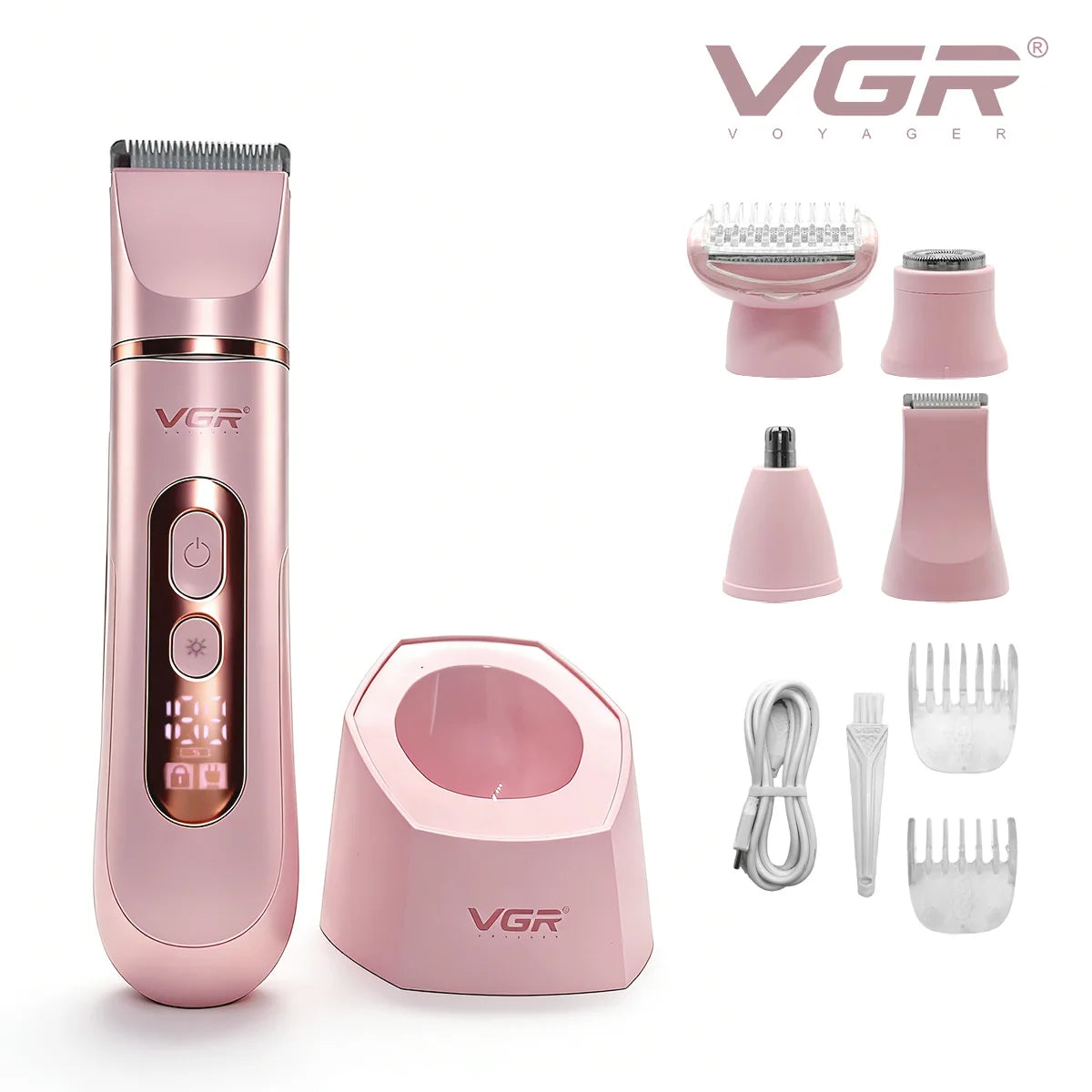 VGR 5 In 1 Lady Care Cordless Hair Trimmer IPX7 Set V763