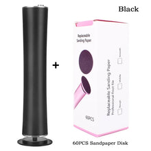 Rechargeable Electric Foot File Callus Remover with 60 Sandpaper Disks Aluminum Pedicure Tool Cordless Foot Care Machine Black P