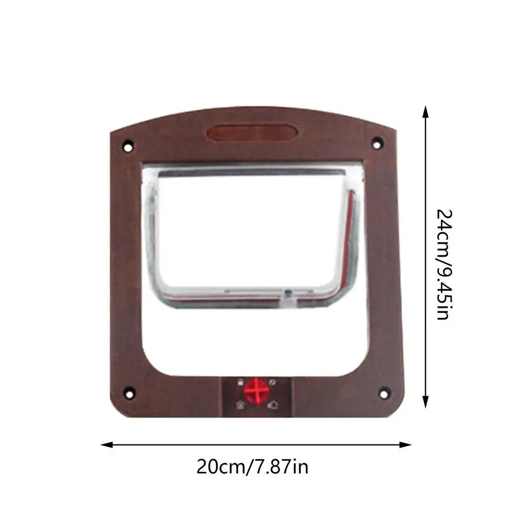 Pet Door 4 Way Locking Large Dog Cat Door Flap Install in Interior and Exterior Doors Weatherproof Pet Door for Wooden PVC Door