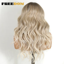 Freedom 6x4 Lace Front Wigs Ombre Brown Blonde Wavy Bangs