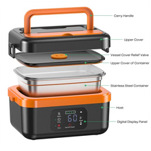 Quick Heating Cordless Electric Lunch Box,Rechargeable Self-Heating Food Warmer With 16000Mah Battery,For Work/Travel/Car/Office