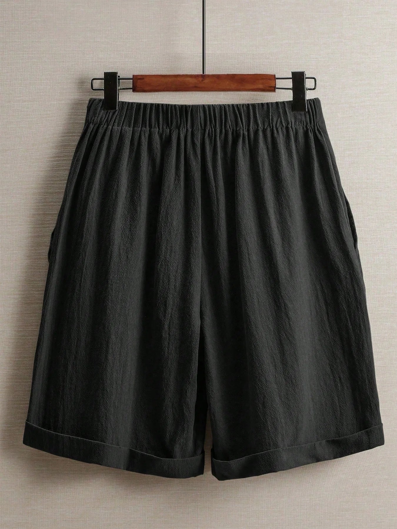 Summer women's thin five-point pants, wide-leg casual straight-leg high-waisted women's pants, fashionable outdoor sports pants