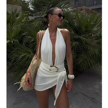 Two Piece Micro Bikini Halter Swimwear Solid Bodysuit