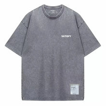 Trendy SATISFY Running MothTech Muscle Round Neck Distressed Pure Cotton Printed Short Sleeve T-Shirt Casual Loose Fit Youth