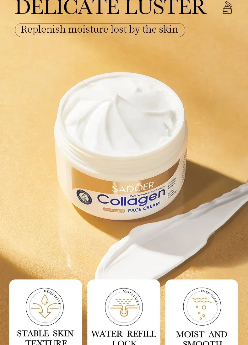 SADOER Collagen Firming Face Cream Skincare Moisturizing Hydrating Beauty Face Creams Faical Cream Beauty Face Skin Care Product