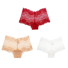 BZEL 3PCS Fashion Women's Panties Sweet Lace Female Boxers Hollow Out Sexy Lingerie Charming Underwear Soft Breathable Boyshorts