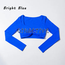 QINACTIVE Women Yoga Crop Top Long Sleeve Shirts Fitness