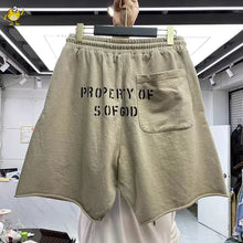 Apricot Khaki Saint Shorts Men Woman Hip Hop Heavy Fabric Vintage High Street Graffiti Good Quality Joggers