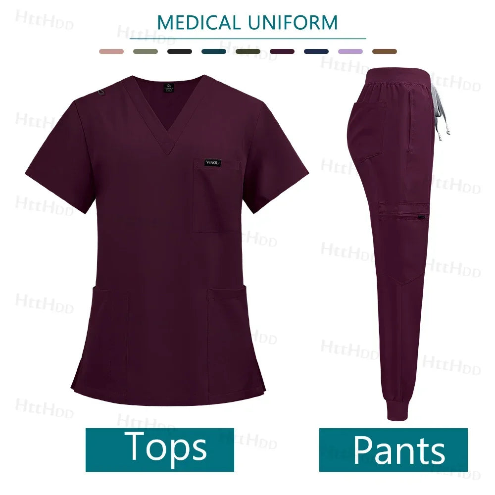 Mens Scrubs Uniform Work Gowns Woman Doctor Surgical Gown Wholesale Scrub Sets Beauty Salon Pharmacy Pet Store Uniforms Top Pant