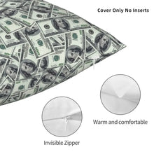 Custom Fashion Giant Money 100 Dollar Bills Cushion Cover 45x45cm Soft European Pillow for Car Square Pillowcase