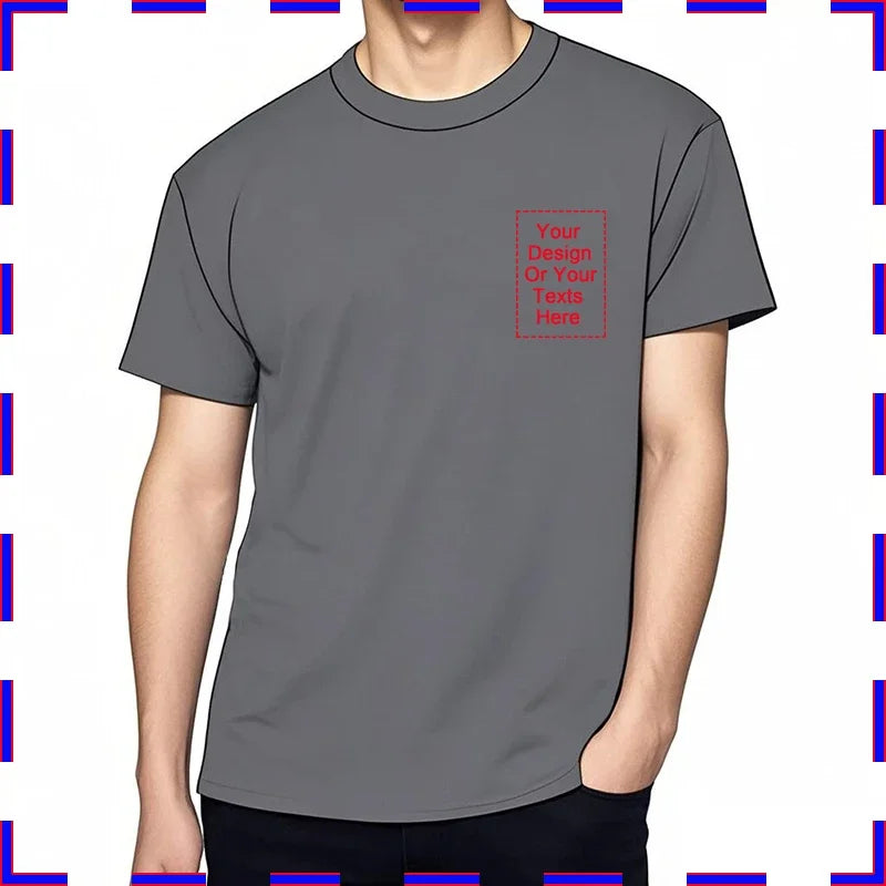 Design Your Own Oversized T-shirt for Men Custom Graphic Blank Cotton Personalized Message Tshirt Loose Fit Tops Gift Your Logo
