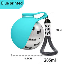 Dog Water Bottle with Removable Silicone Bowl 285ml Portable Dog Drinker 2-in-1 Stainless Steel Travel Pet Supplies