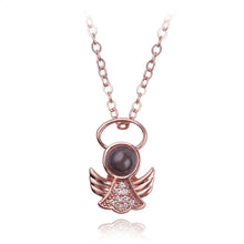 Custom Color Photo Projection Necklace Angel Copper Pendant Titanium Steel Chain 2025 Girlfriend Mom Festival Romantic Gifts