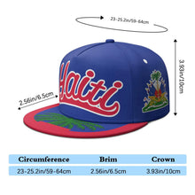 Haiti Flat Brimmed Cap Custom Name Number Logo Hip-hop Hat Nation Flag Country Haitian Republic College Print Photo Headgear