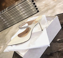 2026 Fashion Women Slippers Pointed Toe High Heels Sandals Sexy Stripper Party Slides Mule Ladies Shoes Slingbacks Slides