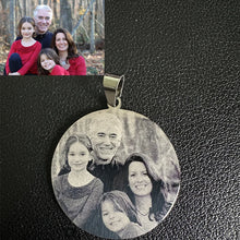 Customized Photo Name Necklace Stainless Steel Laser Engraved Picture Text 20/25/30/35mm Round Tag with 60cm Twist Chain Gift