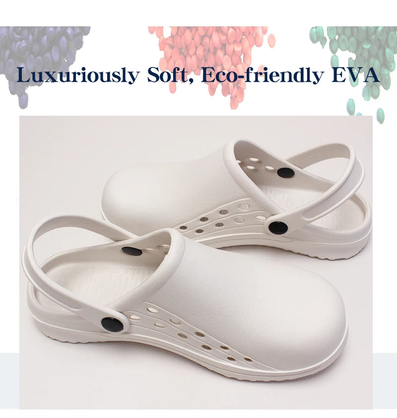 Non-slip Doctor Work Shoes Step-in Medical Clogs Premium Operating Room Shoes EVA Hospital Scrub Clogs Soft Dentist Vet Slippers