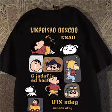 T-shirt en coton à imprimé anime japonais Crayo.n Littl.e, style mignon, t-shirt à manches courtes pour femmes, hauts de haute qualité pleins de personnalité