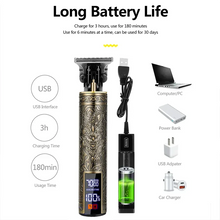 T9 Electric Hair Trimmer USB Shaver 0mm Bald Fade Portable