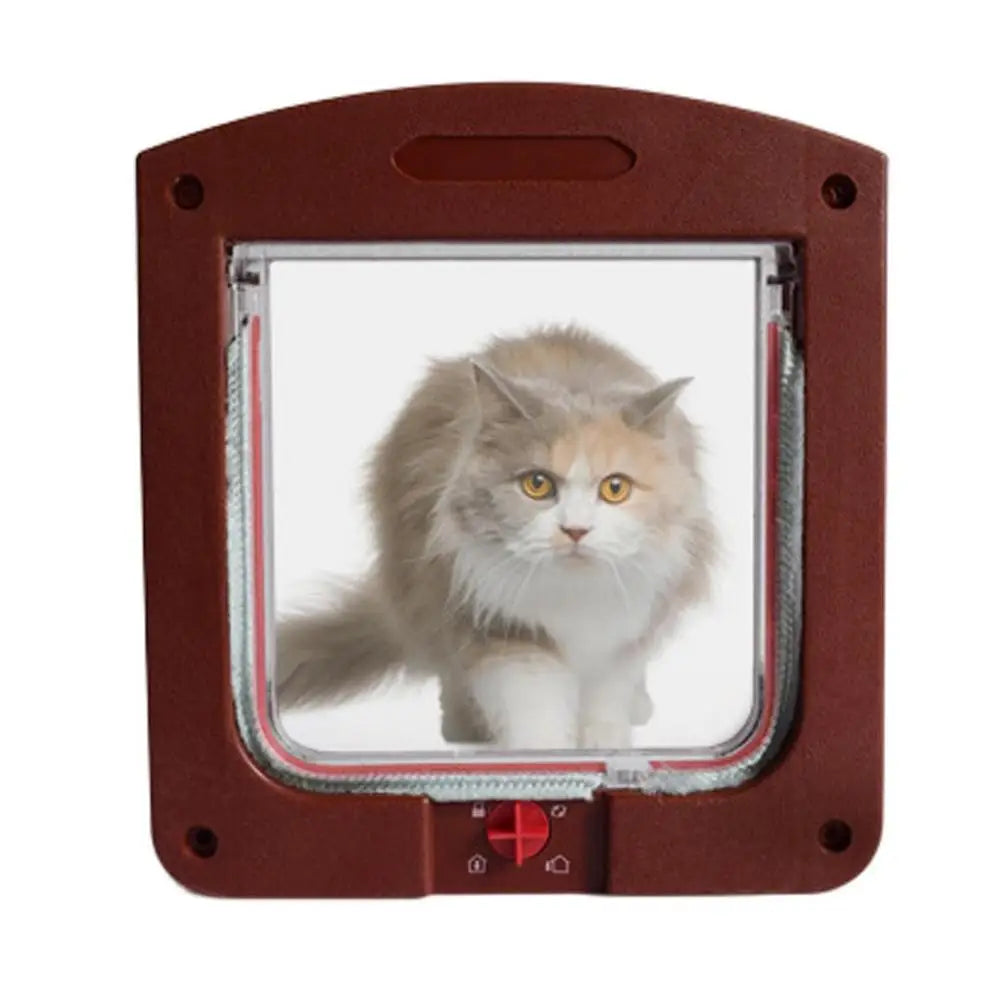 Pet Door 4 Way Locking Large Dog Cat Door Flap Install in Interior and Exterior Doors Weatherproof Pet Door for Wooden PVC Door