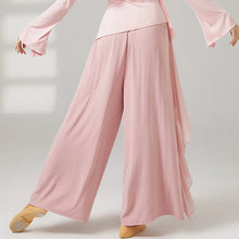 Women Wide Leg High Waisted Flowing Chiffon Dance Pants