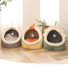 Lit pour chat à sommeil profond, lit pour animaux de compagnie en dessin animé, lit pour animaux de compagnie pliable, amovible et lavable, pour petit chien, tapis, sac, grotte, lit pour chats