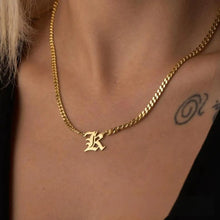 Handmade Custom Old English Letter Necklace, Personalized Stainless Steel Jewelry, Perfect Gift for Anniversaries, Weddings