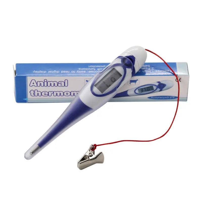 Thermomètre numérique professionnel pour animaux avec sonde souple, bleu, pour chien et chat, vétérinaire, équipement étanche