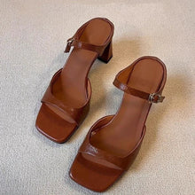 Women's High-Heeled Sandals: 2026 New Summer Collection – Square-Toe, Chunky-Heeled, Height-Enhancing Sandals for Outdoor Wear