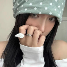 Punk Gothic Wings Ring Set Y2K Star Angel Wings Rings Couple Rings Adjustable Rings Five-Pointed Star Design Open Ring Women Men